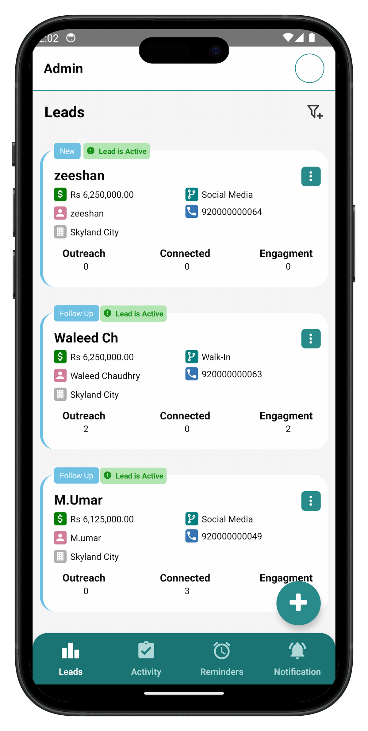 crm mobile leadsHome