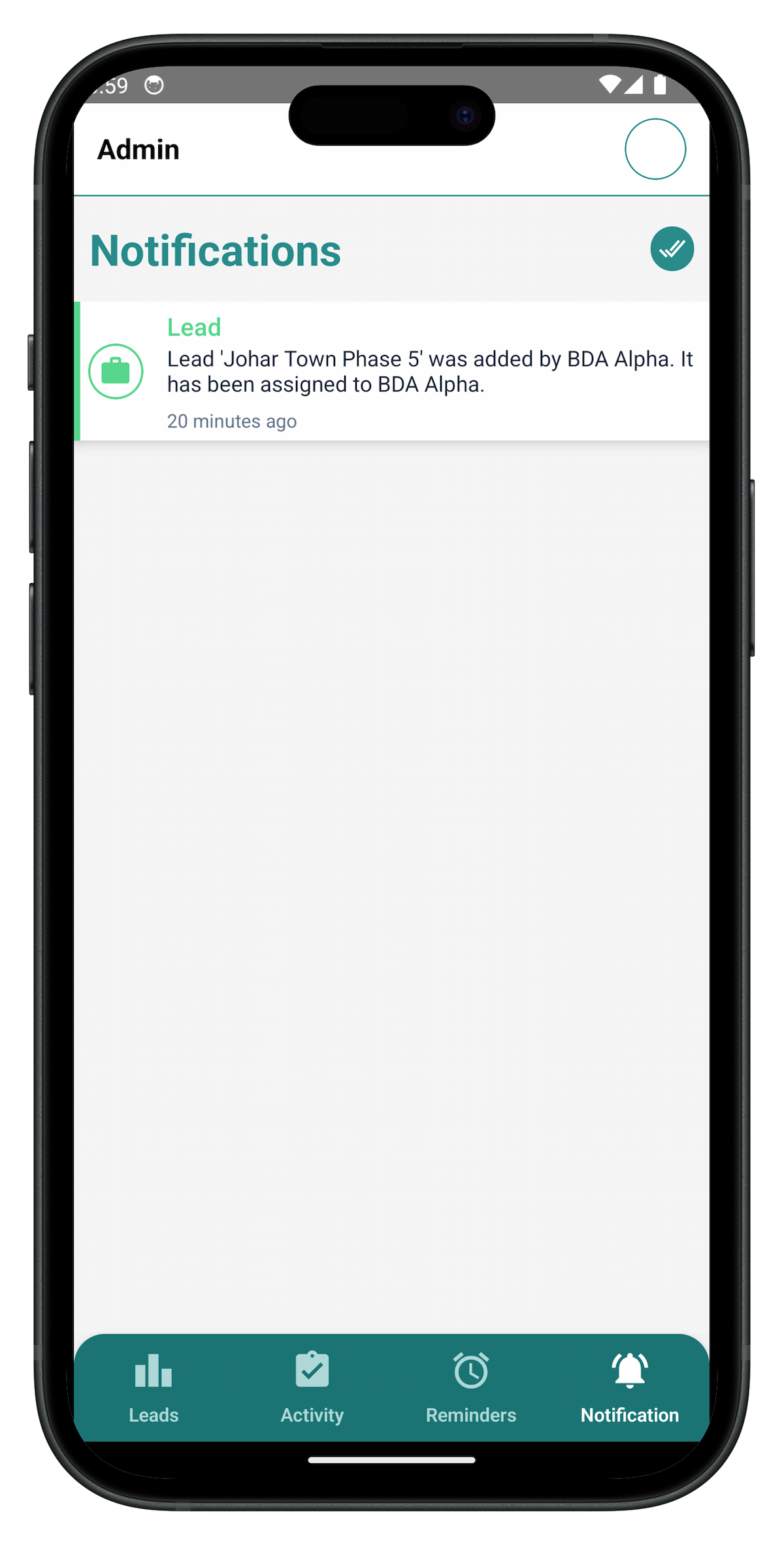 crm mobile Notification